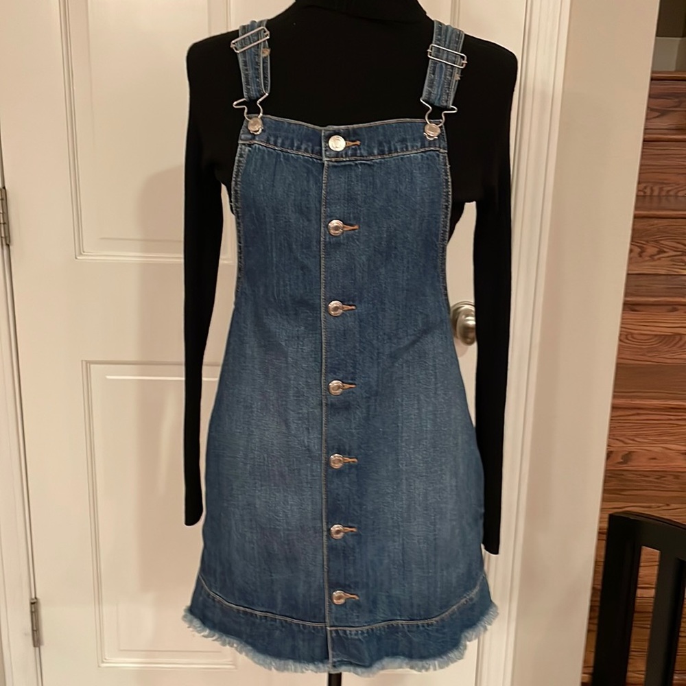Denim overall dress